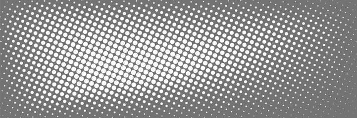 Dotted gradient vector illustration, white and black halftone background, horizontal seamless dotted lines, monochrome dots texture backdrop, retro effect. modern