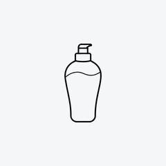 Lotion Dispenser Outline Icon on White Background pump bottle