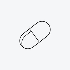Outline drawing of a medical capsule pill medicine