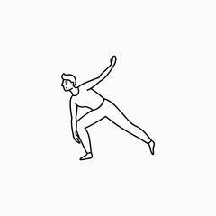 Person practicing yoga or stretching on white background