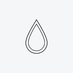 Water drop icon on light gray background liquid moisture