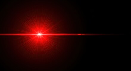 Red Lens Flare: A radiant red lens flare pierces through a dark backdrop, creating a dramatic interplay of light and shadow. The abstract composition evokes a sense of energy and cosmic beauty.