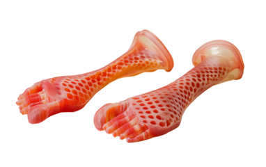 3D printed prosthetic limb medical innovation design representing healthcare technology rehabilitation support and modern biomedical engineering advancement isolated on transparent background PNG