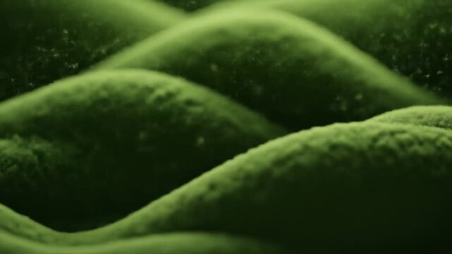 Green Microscopic Textured Surface with Soft Lighting and Detailed Cellular Patterning in a Soft Focus Environment