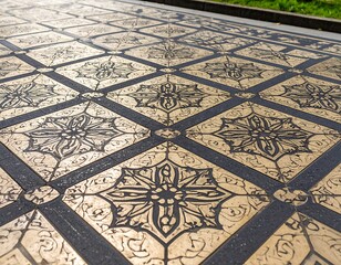 Ornate patterned pavement