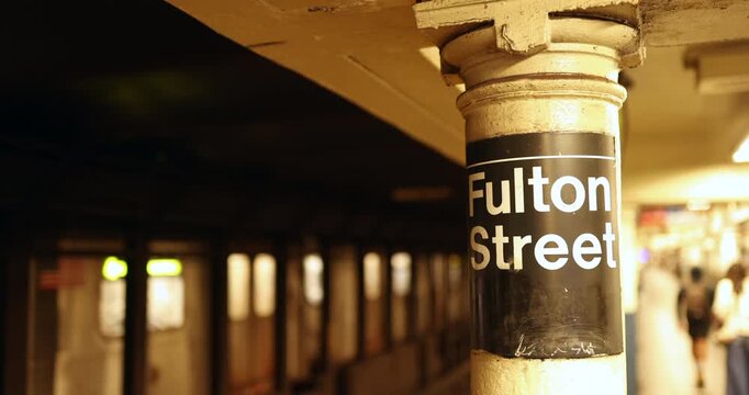 Fulton Street Subway Station at Night