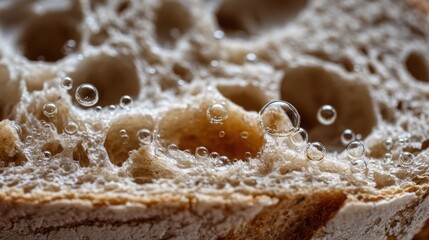 Bread Texture Close-Up: Alveolar Structure and Bubbles