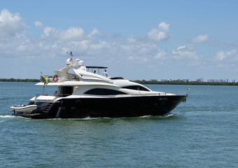 Black and White Luxury Motor Yacht