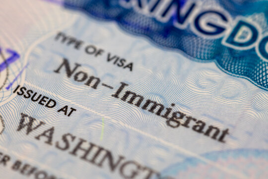 Kingdom of Thailand, Non immigrant visa stamp on USA passport.