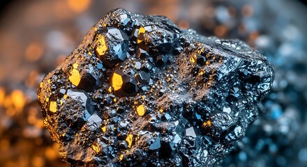 Close-up of a Luminous Mineral Specimen with Radiant Inclusions and Vibrant Glow