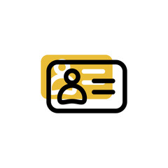id card icon is designed with an easily recognizable shadow color scheme. This icon is suitable for a variety of visual needs, such as digital media or other graphic design projects
