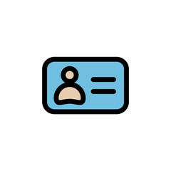id card icon is designed with a recognizable color scheme. It's suitable for a variety of visual needs, such as digital media or other graphic design projects