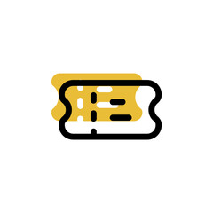 ticket icon is designed with an easily recognizable shadow color scheme. This icon is suitable for a variety of visual needs, such as digital media or other graphic design projects