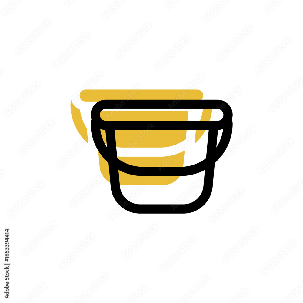 Poster bucket icon is designed with an easily recognizable shadow color scheme. this icon is suitable for a