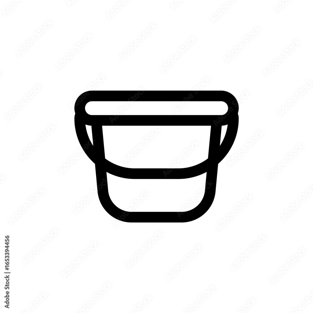 Poster bucket line icon is designed in an easily recognizable style. it's suitable for a variety of visual 
