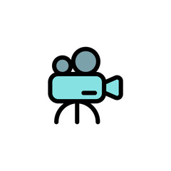 video camera icon is designed with a recognizable color scheme. It's suitable for a variety of visual needs, such as digital media or other graphic design projects