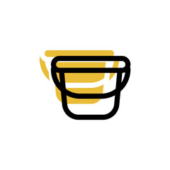 bucket icon is designed with an easily recognizable shadow color scheme. This icon is suitable for a variety of visual needs, such as digital media or other graphic design projects