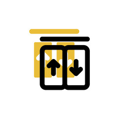 lift icon is designed with an easily recognizable shadow color scheme. This icon is suitable for a variety of visual needs, such as digital media or other graphic design projects