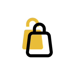 shopping bag icon is designed with an easily recognizable shadow color scheme. This icon is suitable for a variety of visual needs, such as digital media or other graphic design projects