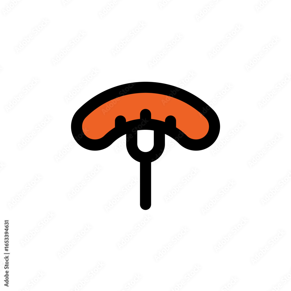Poster sausage icon is designed with a recognizable color scheme. it's suitable for a variety of visual nee