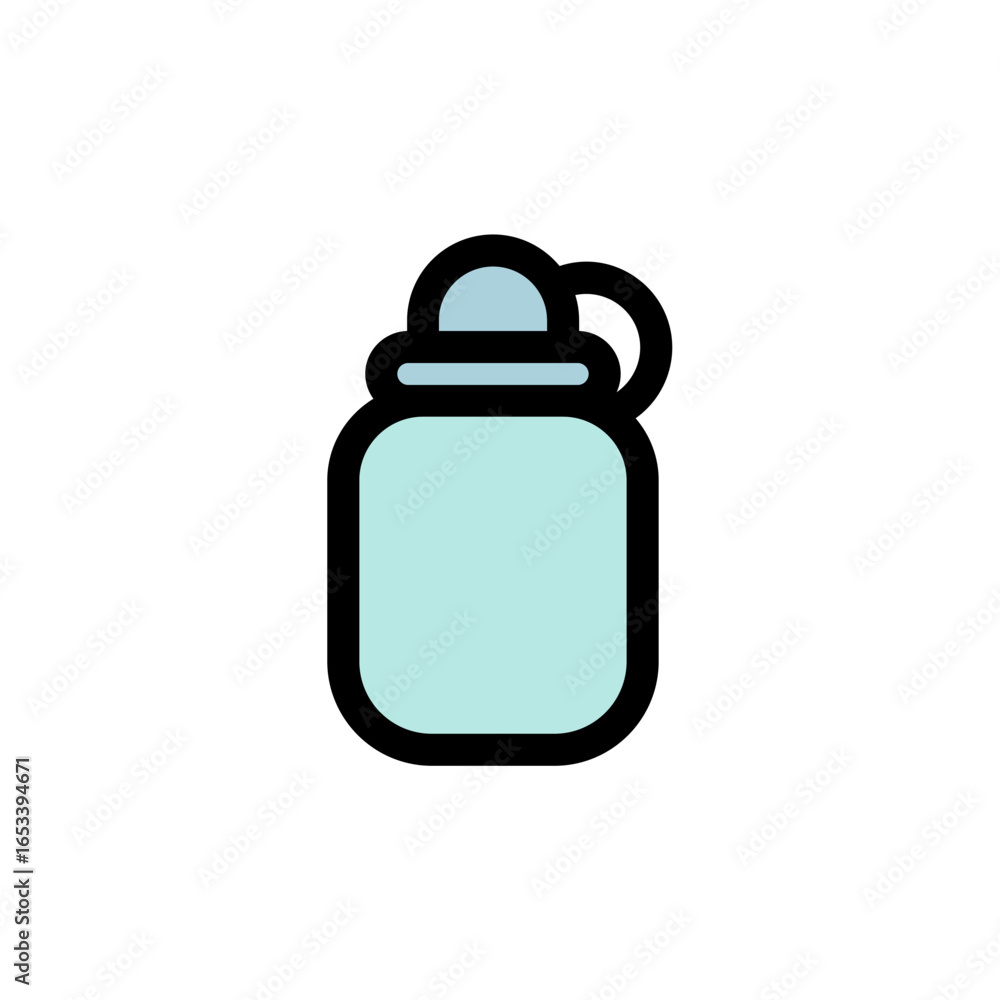 Poster milk bottle icon is designed with a recognizable color scheme. it's suitable for a variety of visual