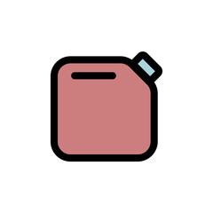 jerry can icon is designed with a recognizable color scheme. It's suitable for a variety of visual needs, such as digital media or other graphic design projects
