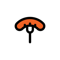 sausage icon is designed with a recognizable color scheme. It's suitable for a variety of visual needs, such as digital media or other graphic design projects