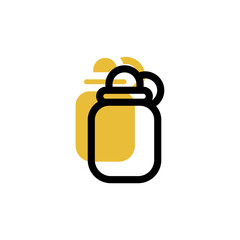 milk bottle icon is designed with an easily recognizable shadow color scheme. This icon is suitable for a variety of visual needs, such as digital media or other graphic design projects