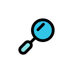 magnifying glass icon is designed with a recognizable color scheme. It's suitable for a variety of visual needs, such as digital media or other graphic design projects