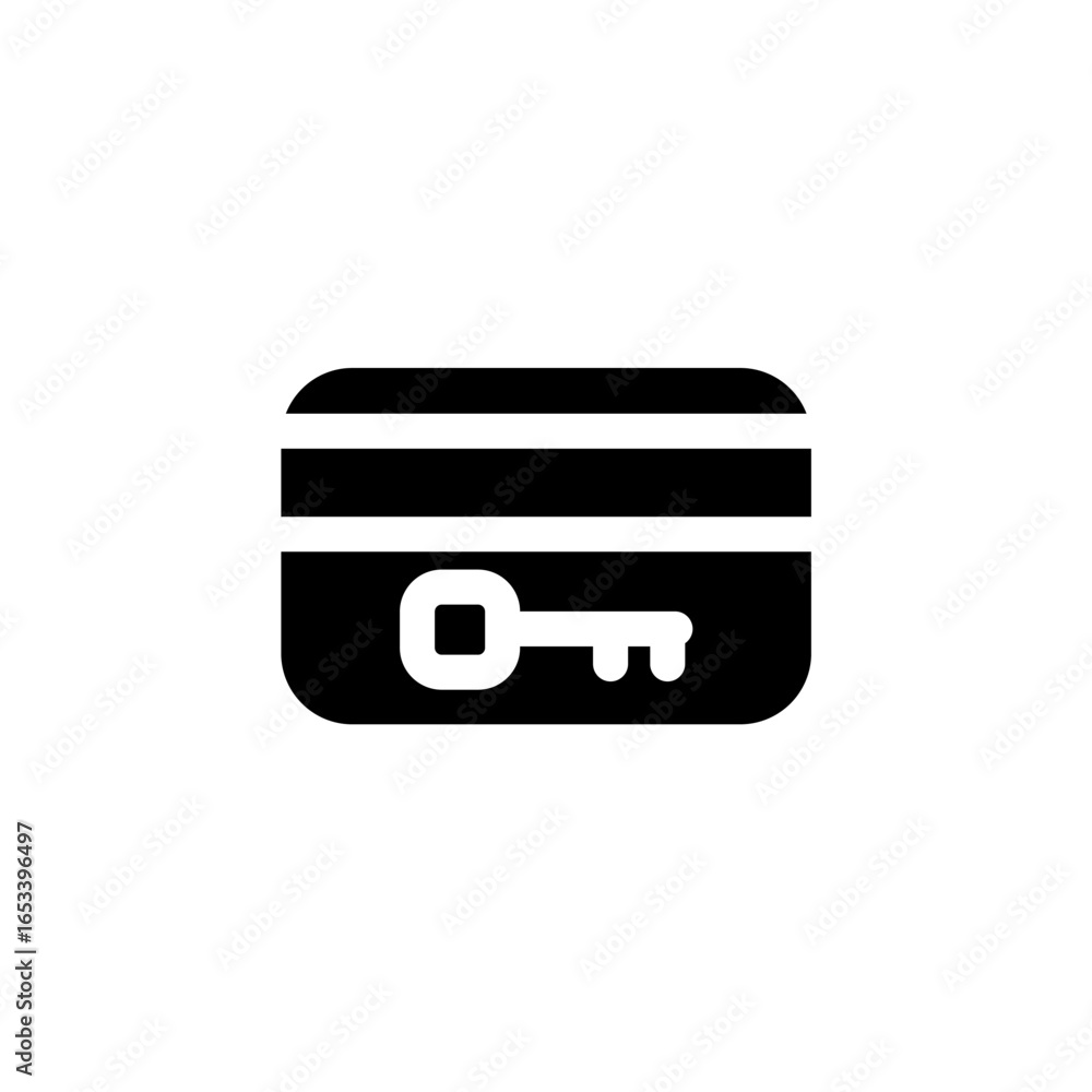 Poster key card icon is designed in an easily recognizable style. it's suitable for a variety of visual nee