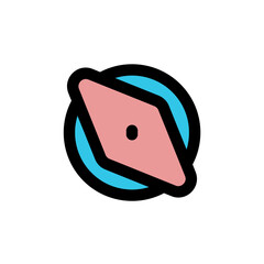 Compass icon is designed with a recognizable color scheme. It's suitable for a variety of visual needs, such as digital media or other graphic design projects