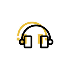 headphone icon is designed with an easily recognizable shadow color scheme. This icon is suitable for a variety of visual needs, such as digital media or other graphic design projects