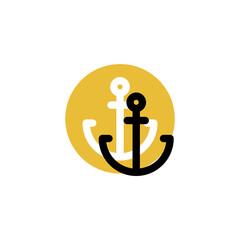 anchor icon is designed with an easily recognizable shadow color scheme. This icon is suitable for a variety of visual needs, such as digital media or other graphic design projects