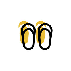 slippers icon is designed with an easily recognizable shadow color scheme. This icon is suitable for a variety of visual needs, such as digital media or other graphic design projects