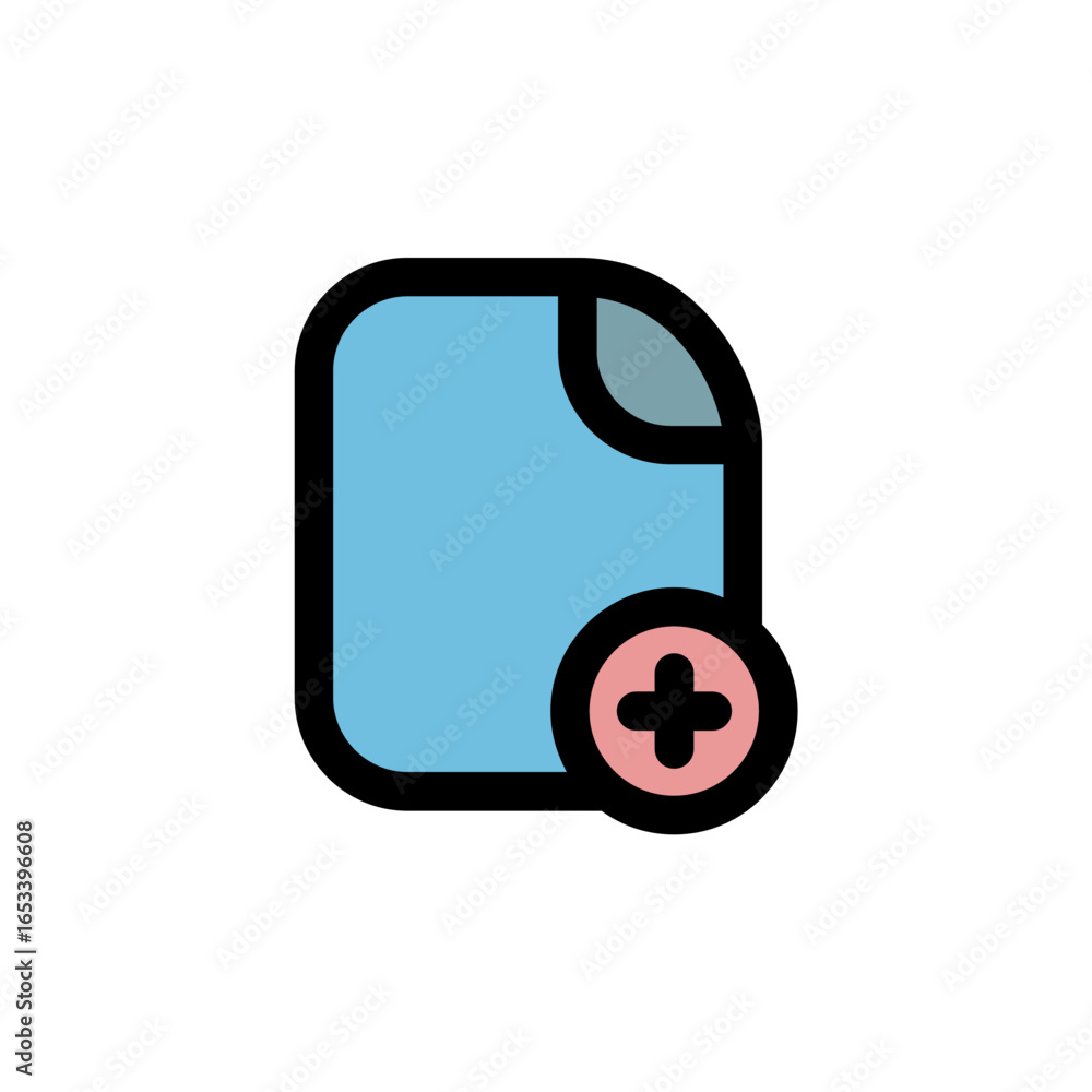 Poster new document icon is designed with a recognizable color scheme. it's suitable for a variety of visua