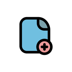 new document icon is designed with a recognizable color scheme. It's suitable for a variety of visual needs, such as digital media or other graphic design projects