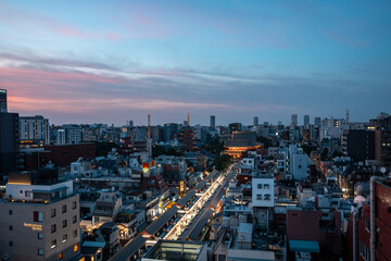 [東京都]浅草寺・仲見世通りの夜景