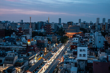 [東京都]浅草寺・仲見世通りの夜景