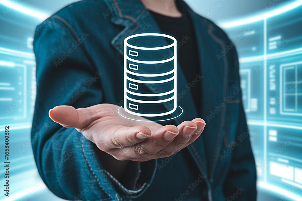 Poster data management server hosting cloud storage solutions database administration it infrastructure tec