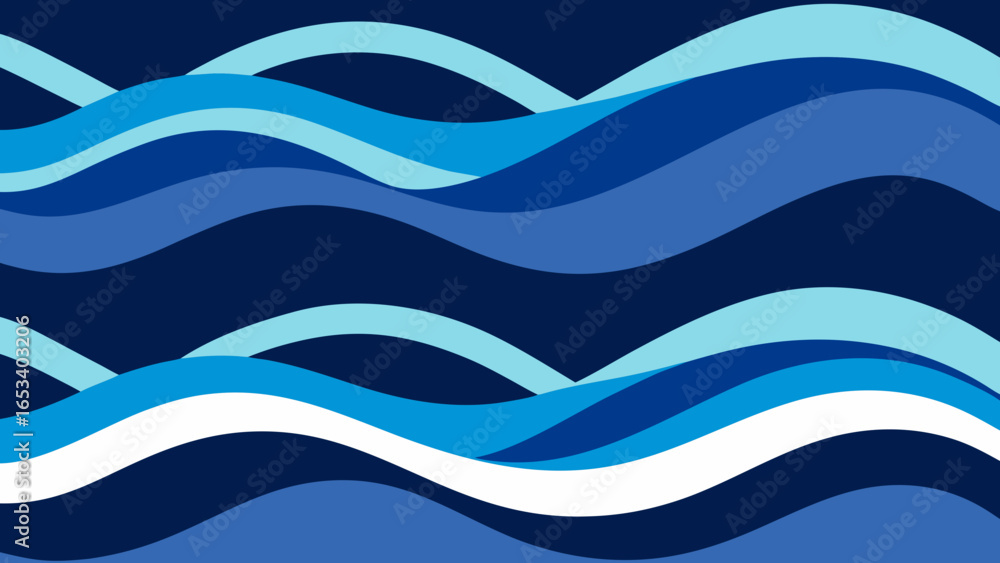 Poster abstract blue and transparency background white wavy lines pattern background wave