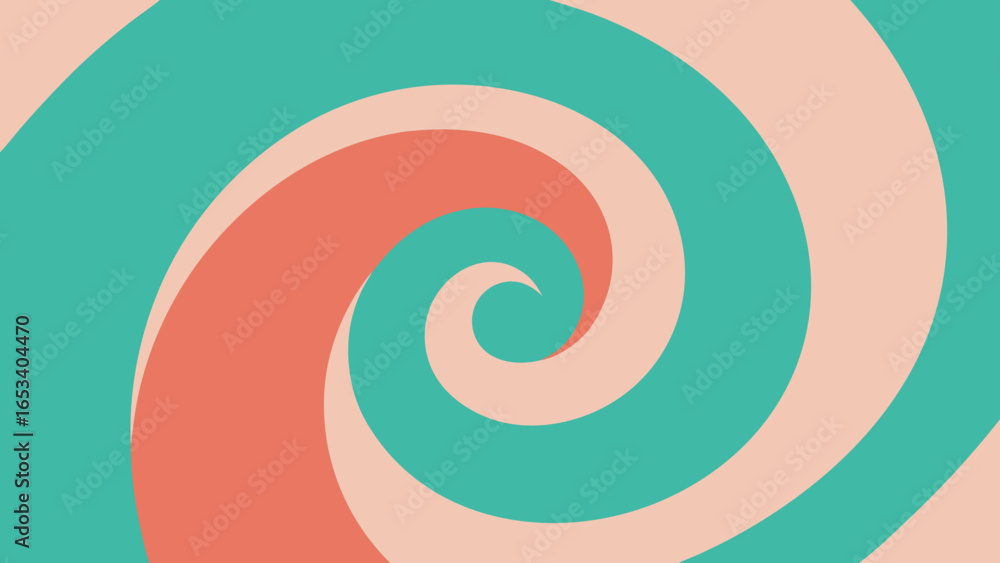 Poster an abstract vector illustration with a colorful spiral swirl pattern
