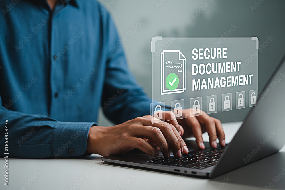 Aufkleber secure document management system for business data protection and digital file security solutions o
