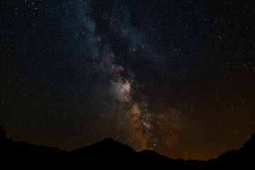 Milky Way above the Pyrenees mountain in France