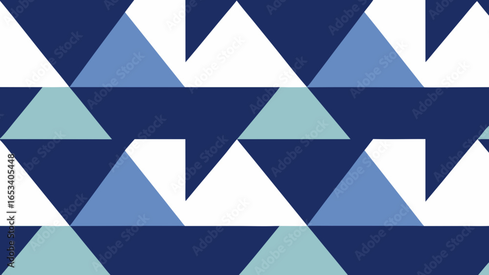 Poster seamless geometric pattern of blue and transparency background white triangles and squares vector il