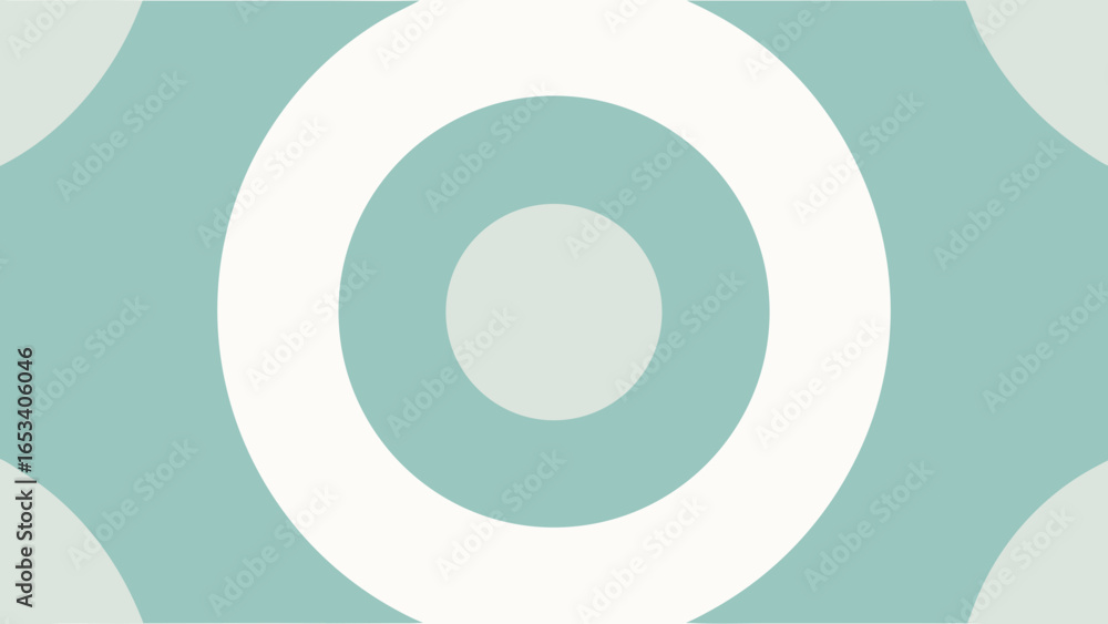 Aufkleber teal and transparency background white concentric circles and arcs pattern abstract geometric