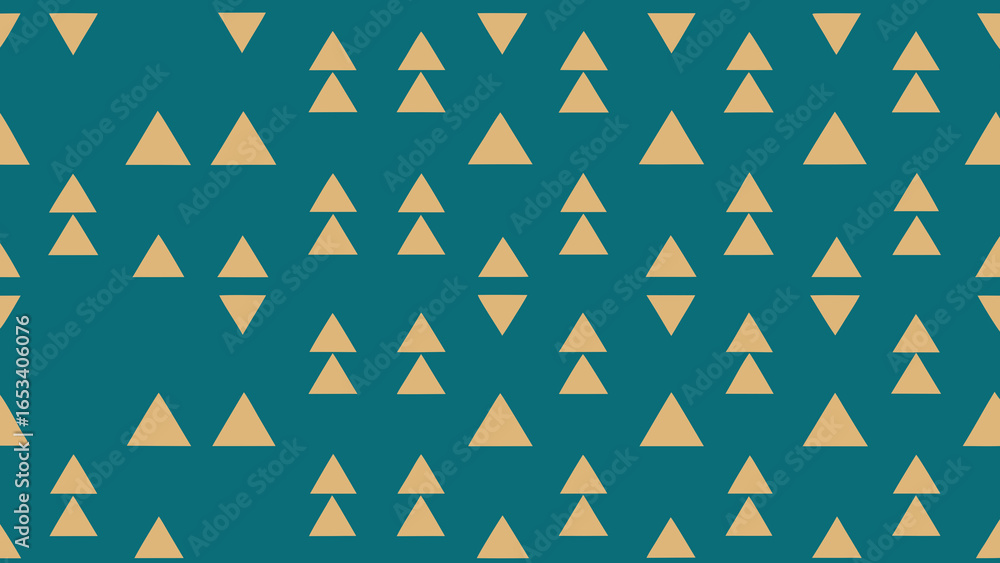 Poster teal transparency background with repeating pattern of light brown triangles abstract geometric
