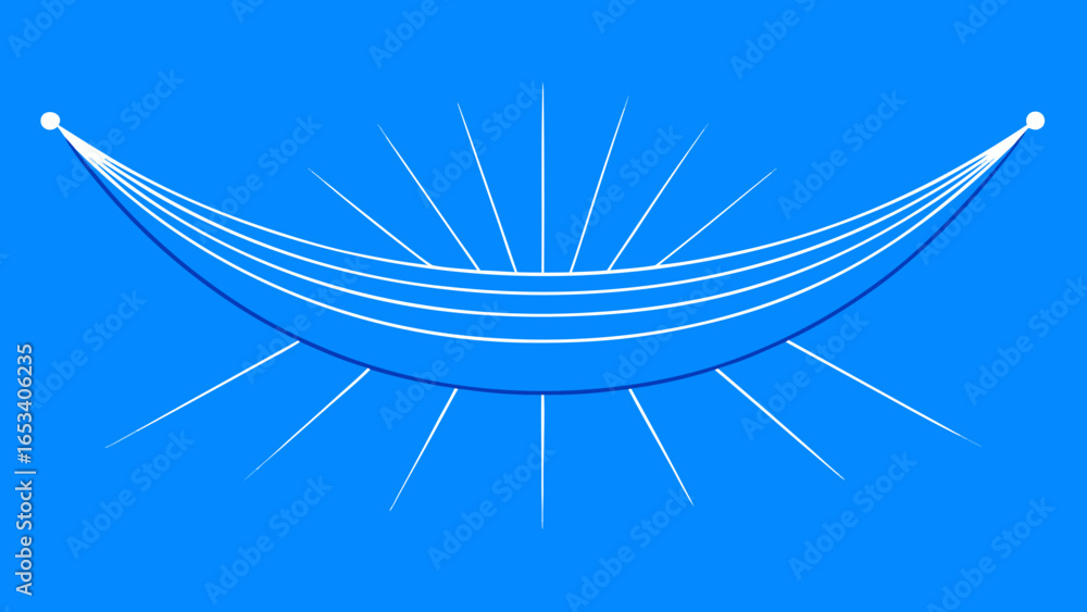Poster transparency background white string art abstract design on blue background lines