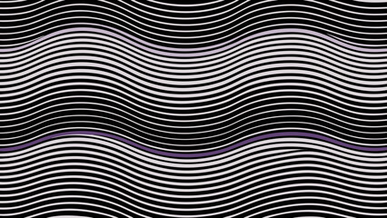 Transparency background Black and white wavy lines with two horizontal purple bands creating an optical illusion abstract background