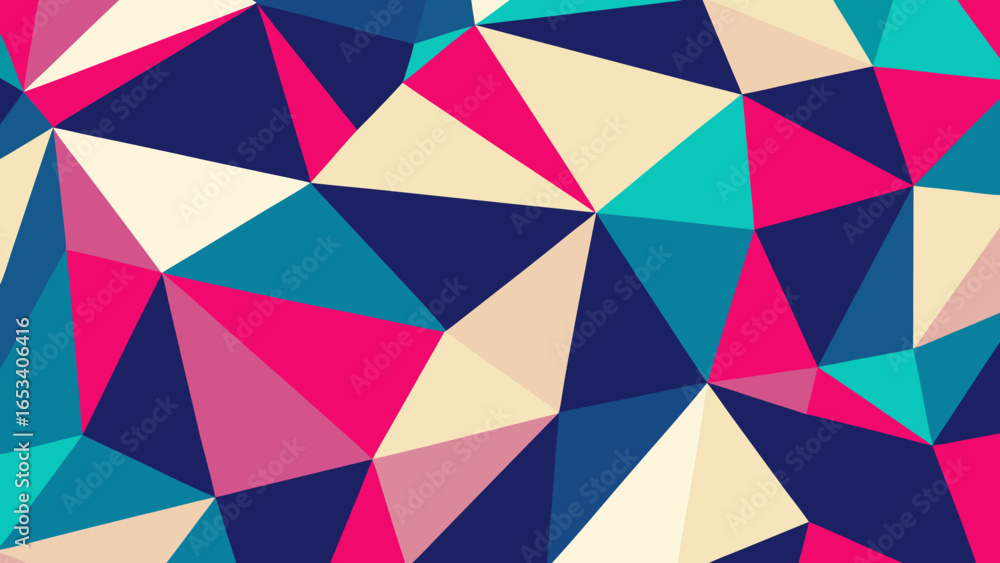 Poster vibrant low poly geometric pattern in multiple colors abstract transparency background