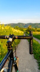 Naklejka premium Cyclist's view of a rural path